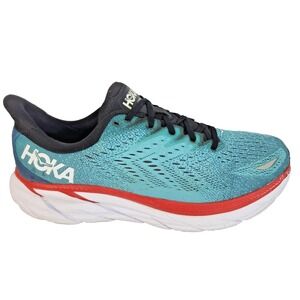 Hoka One One Clifton 8 Shoes Mens 10.5 2E Teal Blue Gym Running 1121374 RTAR